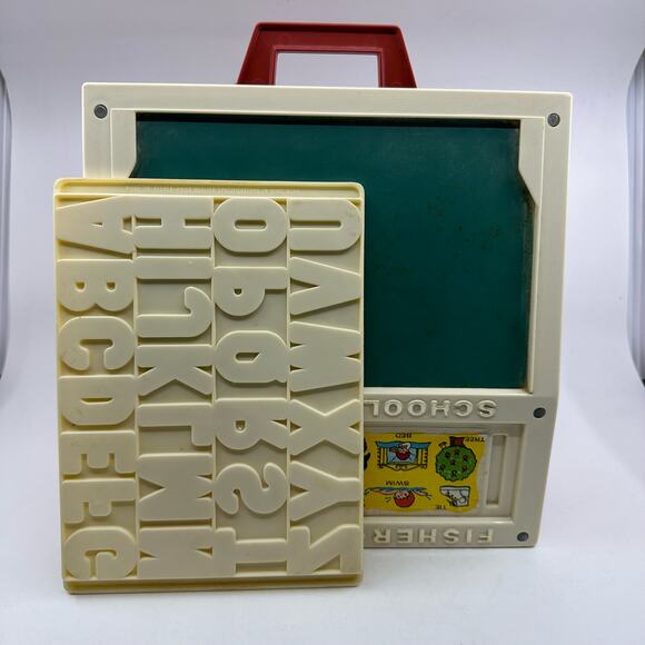 Vintage Fisher Price ABC School Days Desk Spelling Toy Alphabet Learning Playset - Picture 4 of 5